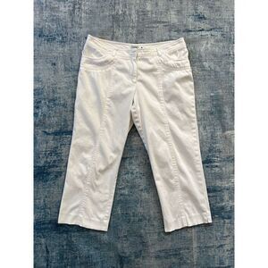 Cache White Denim Capri Size 8